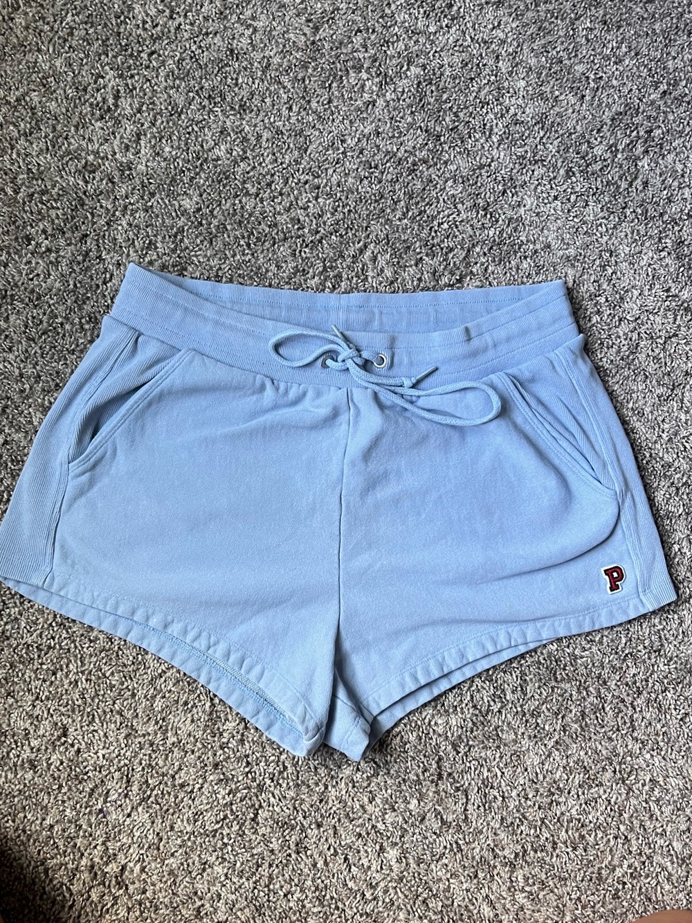 PINK Victoria's Secret Light Blue Drawstring Athletic Shorts